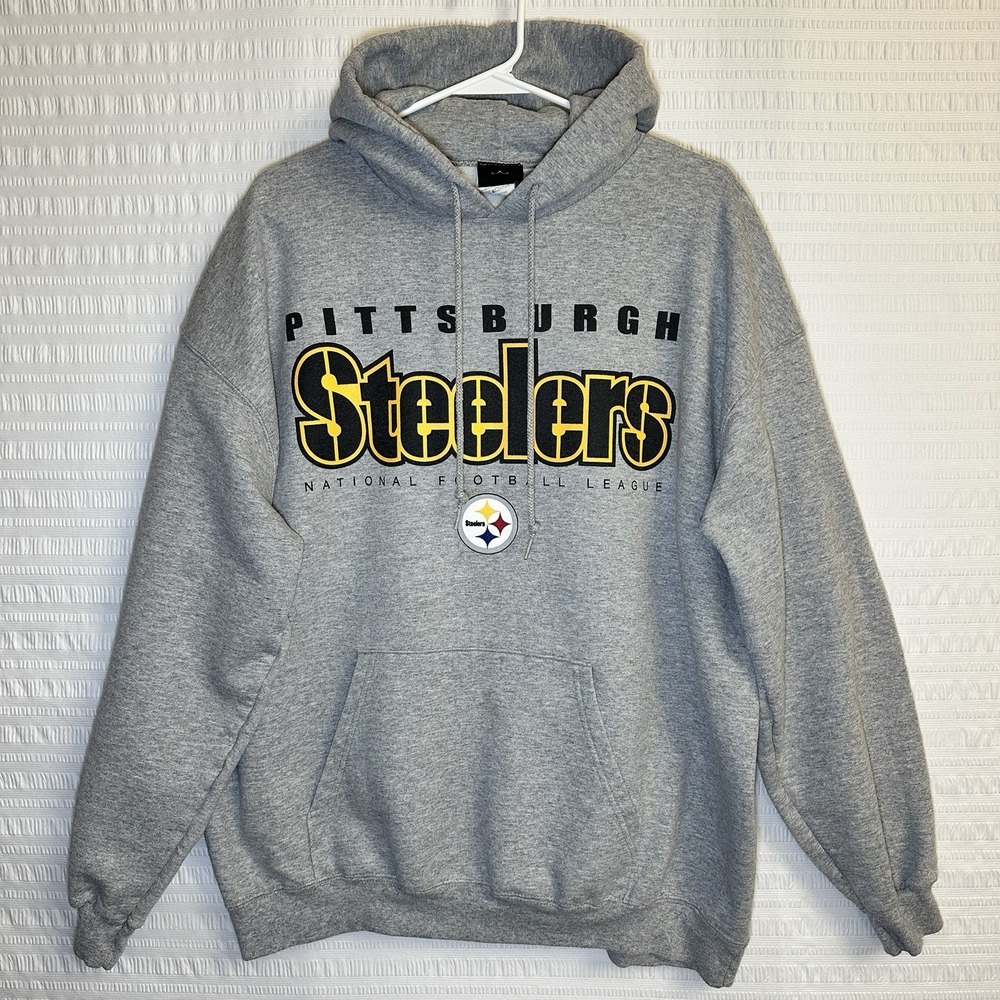 Pittsburgh Steelers Mens XL Hoodie Gray NFL Team Apparel Pullover Sweatshirt